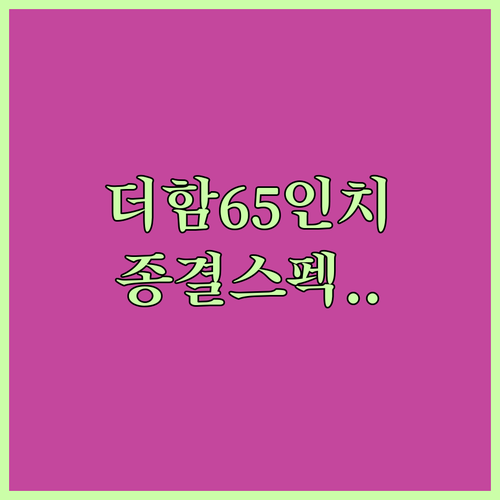 더함 65인치 스마트 TV 종류별 스..