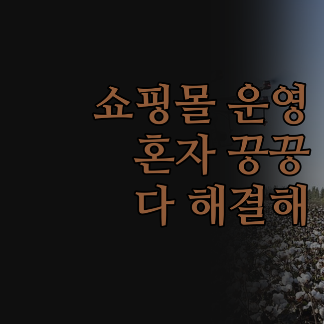 쇼핑몰 운영, 혼자 끙끙 앓지 마세요