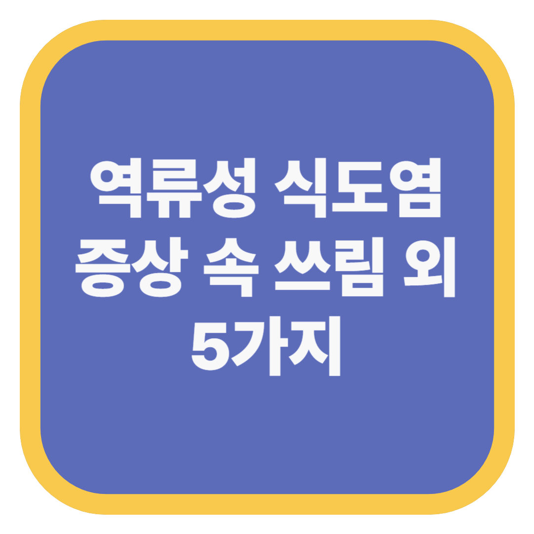역류성 식도염 증상 속 쓰림 외 5가지