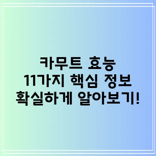 카무트 효능 11가지 핵심 정보 확실하게 알아보기!