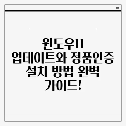 윈도우11 업데이트와 정품인증 설치 방법 완벽 가이드!