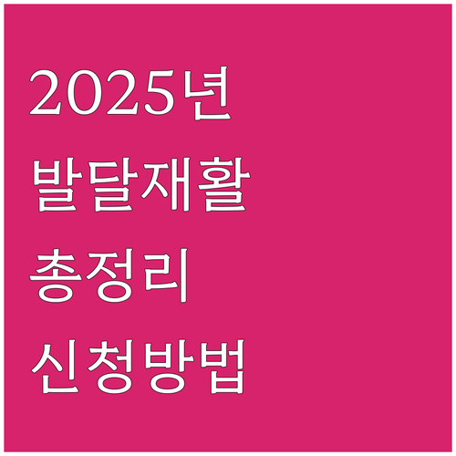 2025 발달재활서비스 총정리: 지원..