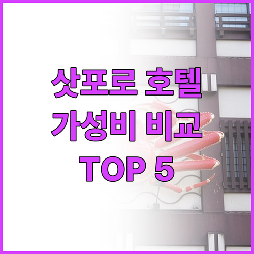 삿포로 추천 호텔 Top 5 가성비,..
