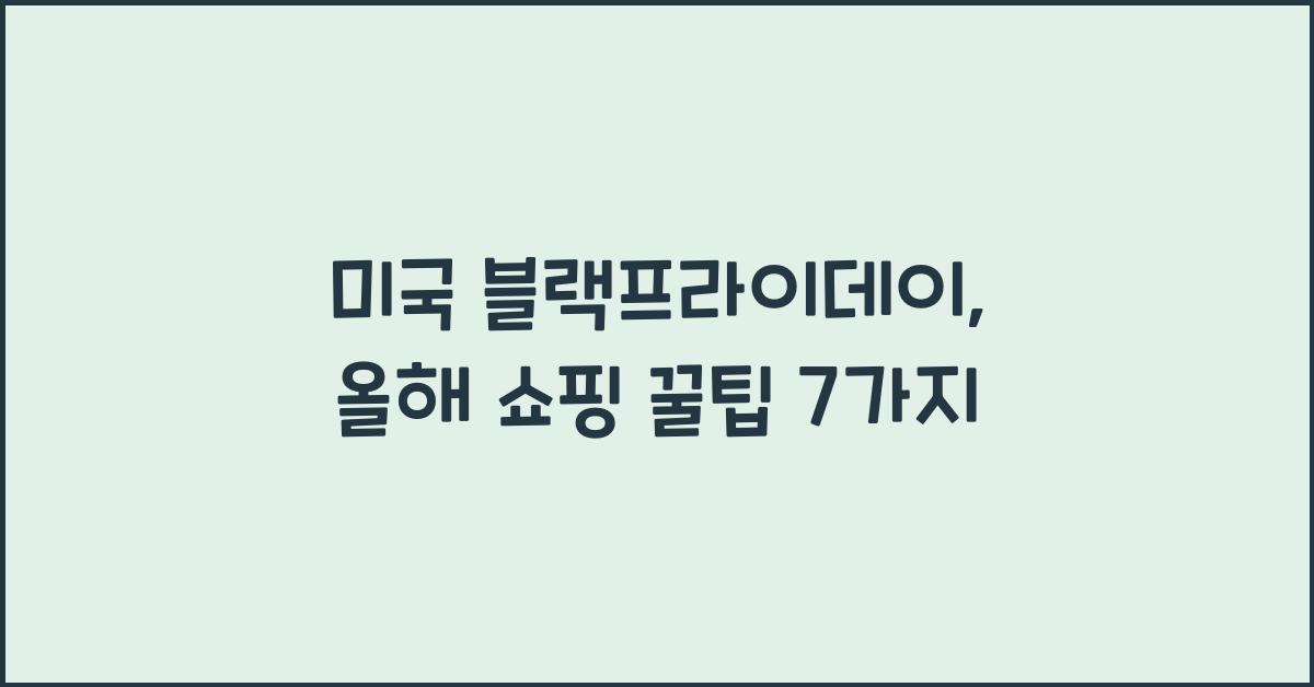 미국 블랙프라이데이