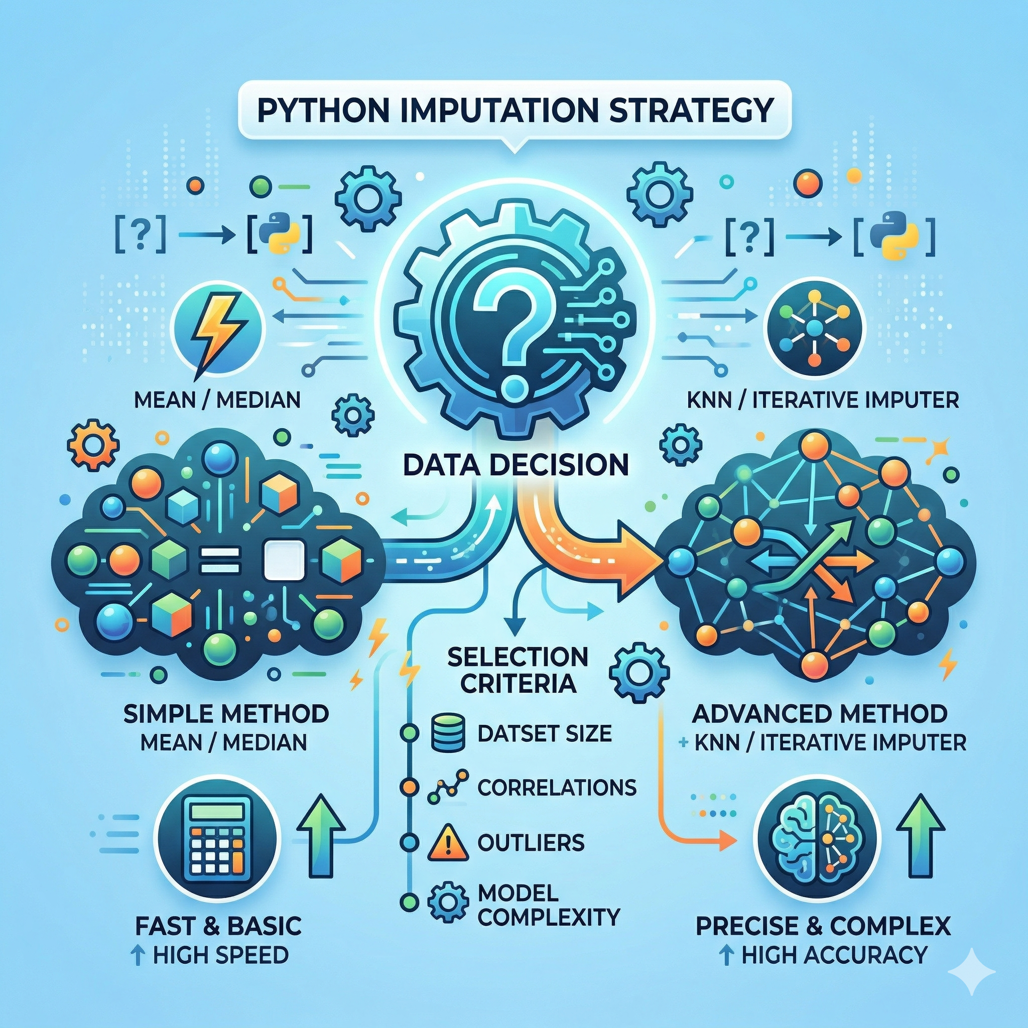 결측치 처리 시 평균값과 KNN/Iterative Imputer 선택 방법