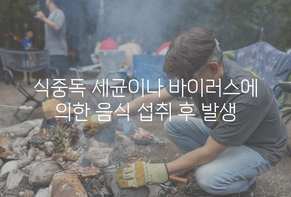 식중독 세균이나 바이러스에 의한 음식 섭취 후 발생