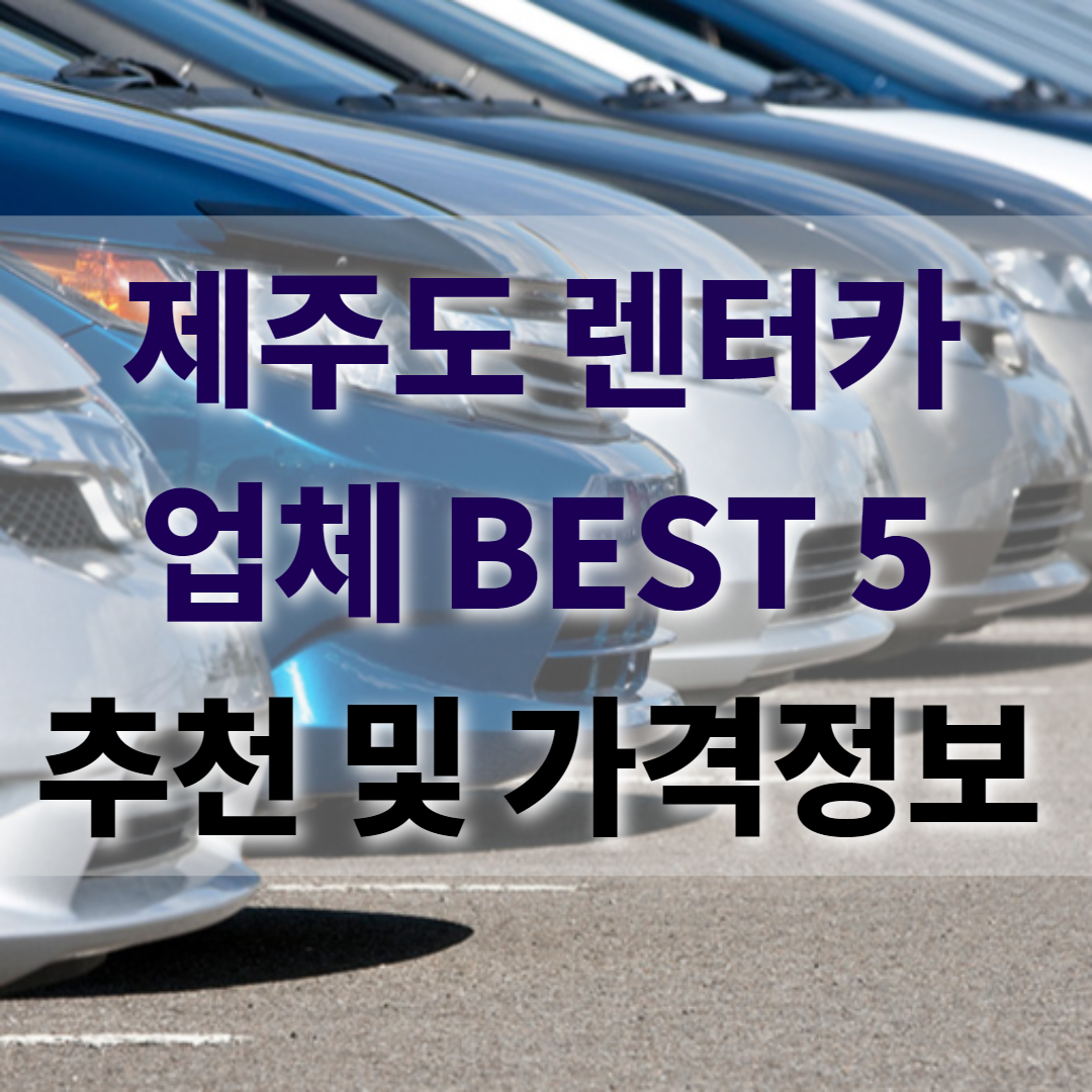 제주도 렌터카업체 BEST 5 추천&amp;amp;amp;nbsp;및 가격 정보 정리
