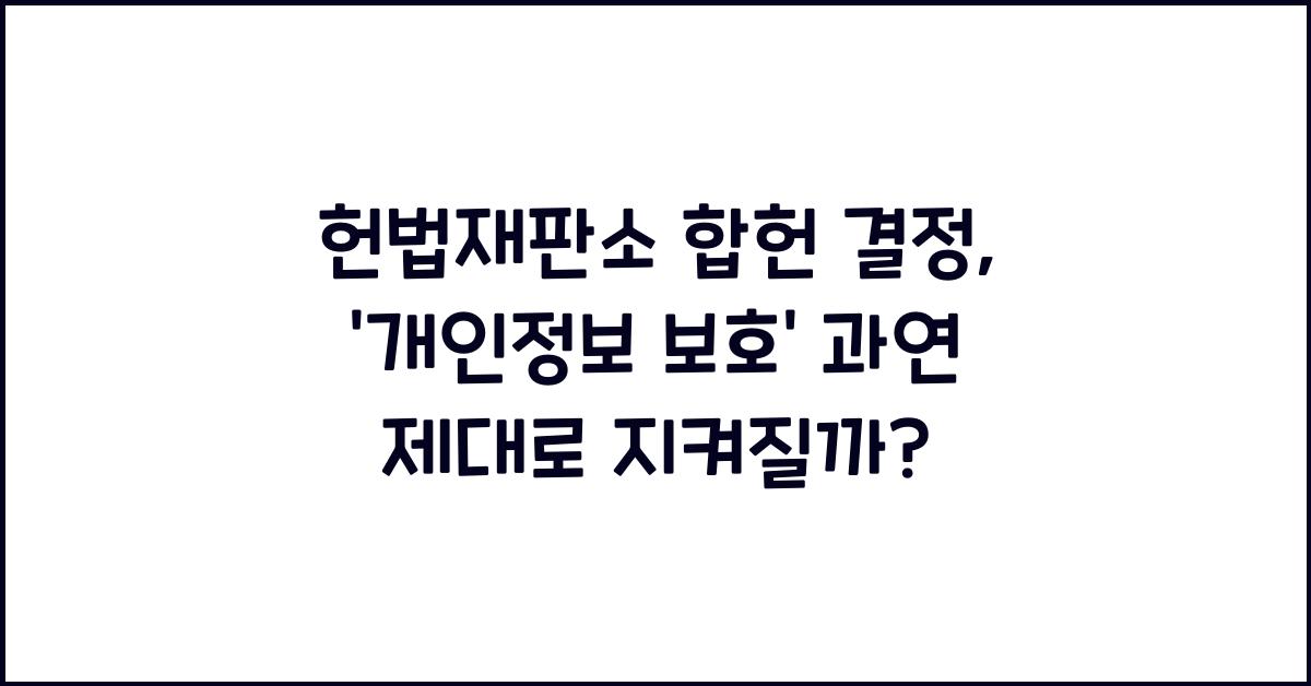 헌법재판소 합헌 결정
