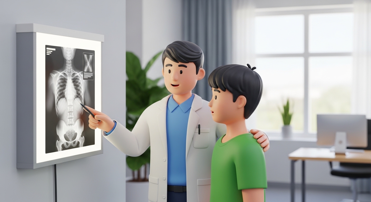 성장기자세, 특발성척추측만증