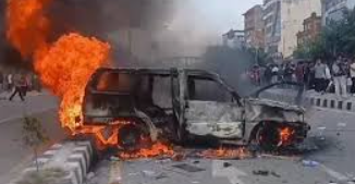 네팔 방화 시위