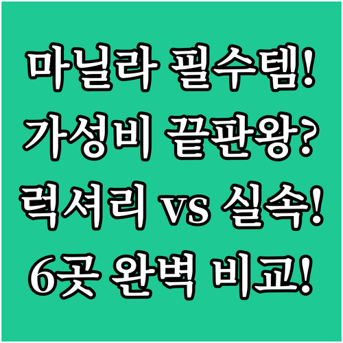 마닐라 호텔 6곳 위치별 가격대별 럭..
