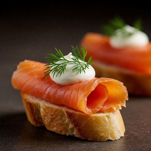 훈제 연어 카나페