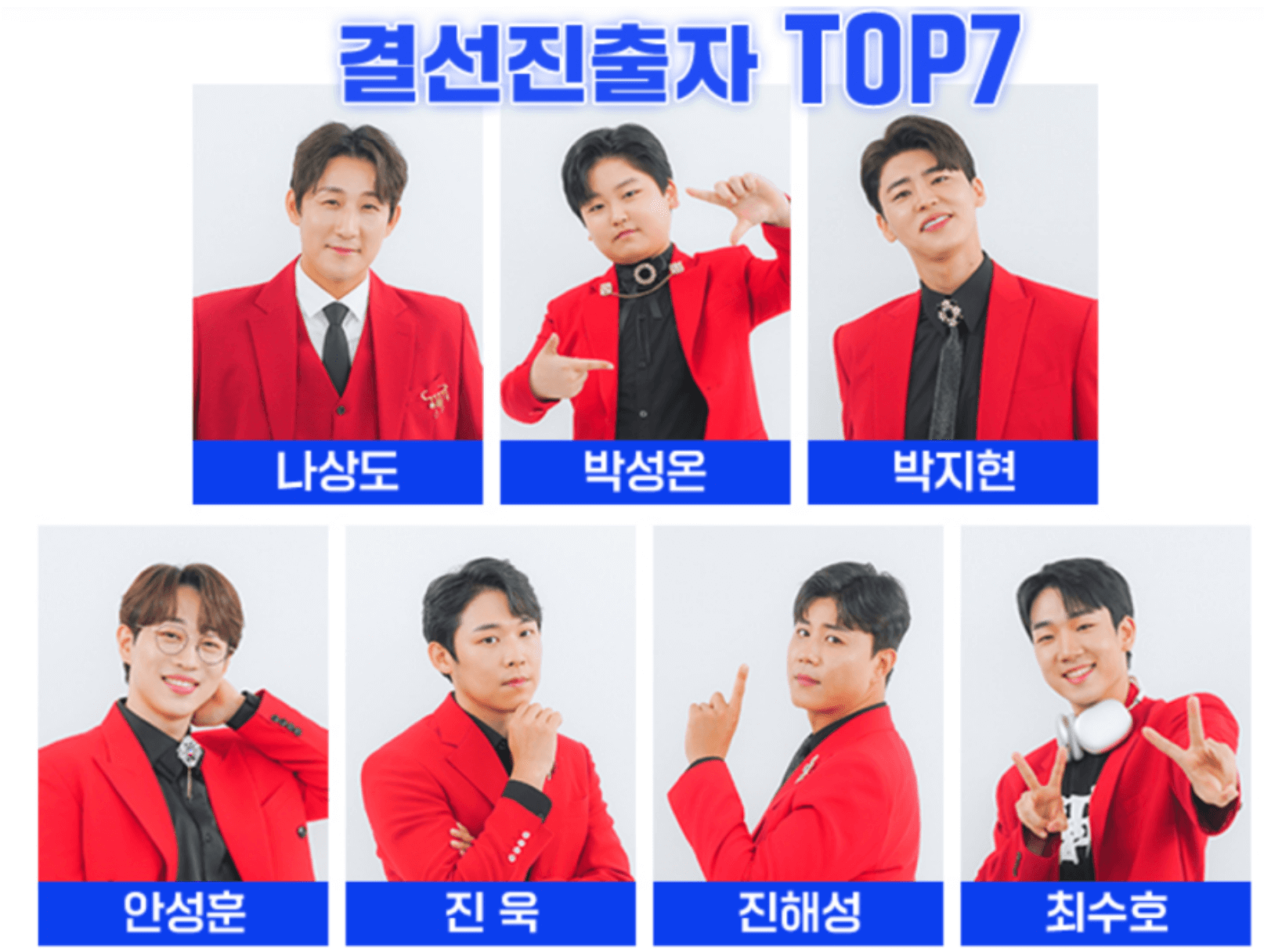 미스터트롯2 결선진출자 top7 이미지