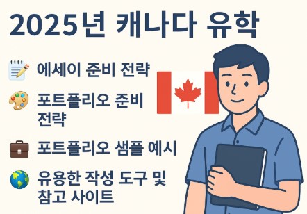 캐나다 유학에세이 와 포트폴리오 안내 사진