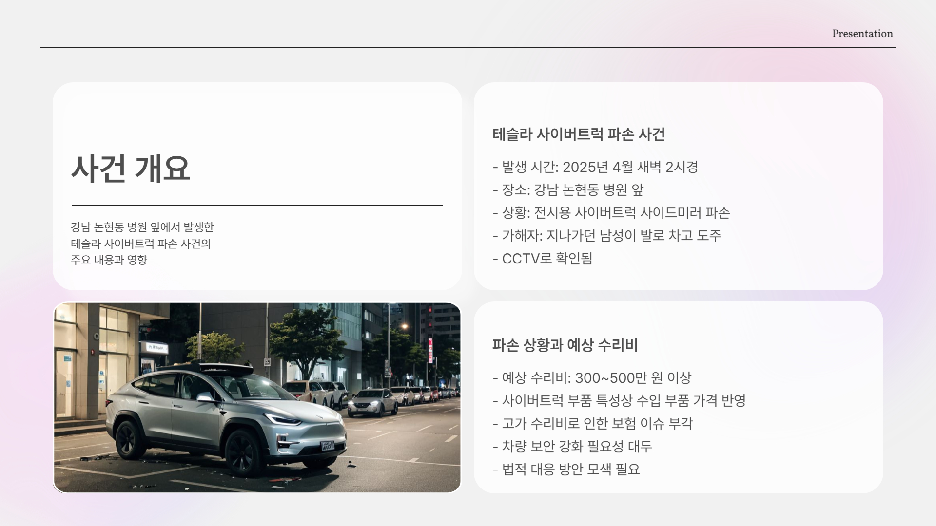 사건 개요 – 테슬라 사이버트럭 파손, 어떻게 벌어졌나?