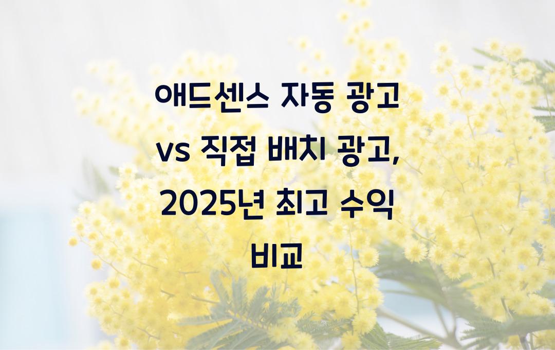 애드센스 자동 광고 vs 직접 배치 광고: 어떤 게 더 수익이 높을까?