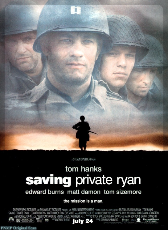 톰 행크스 주연의 라이언 일병 구하기 영화 포스터사진