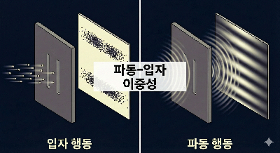 이중 슬릿 실험, 입자/파동을 표현한 과학적 이미지