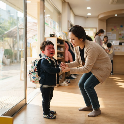 등원할 때마다 우는 아이, 부모의 등원 인사가 중요합니다