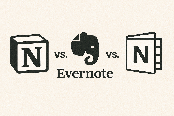 노션·에버노트·원노트, 세 가지 노트 앱의 시작점 비교 사진