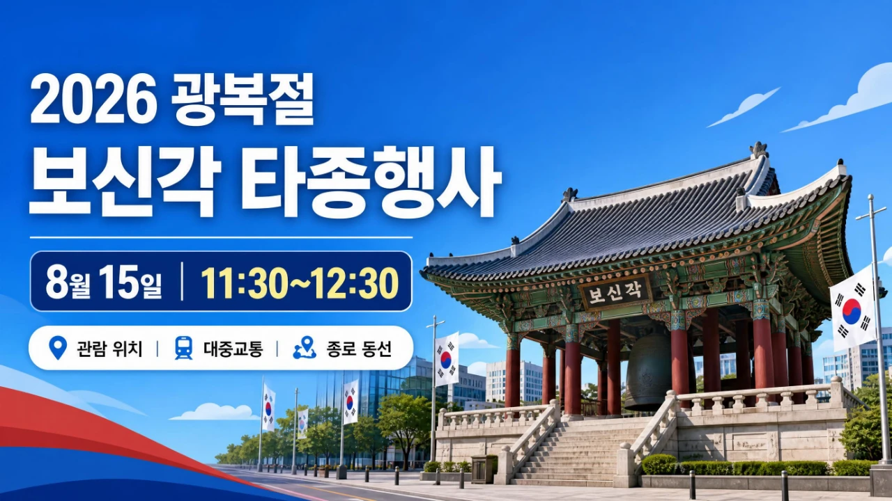 2026 광복절 보신각 타종행사 시간과 종로 방문정보 안내 이미지