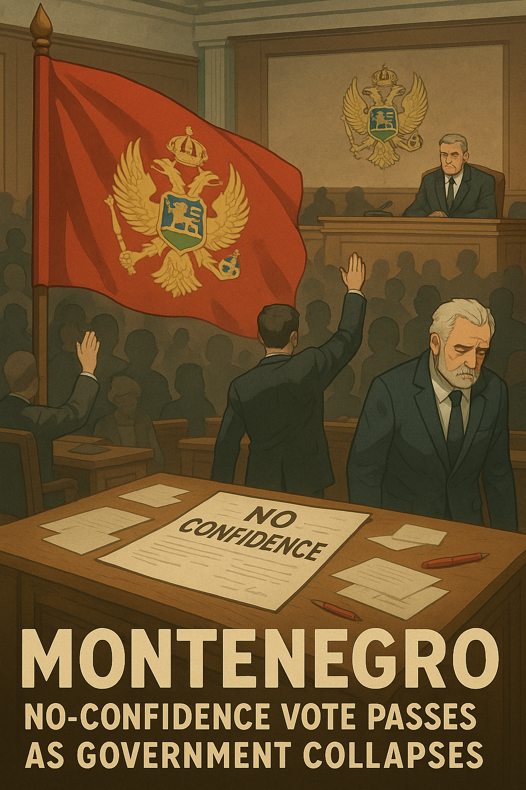 몬테네그로 정치 혼란 이슈 사진( 총리 불신임안 통과와 정부 붕괴 관련 사진)