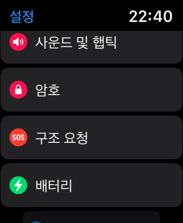 애플워치 앱 - 설정 - 암호