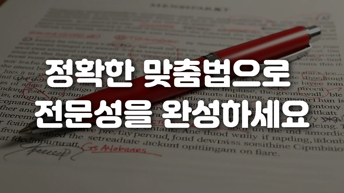 정확한 맞춤법으로 전문성을 완성하세요