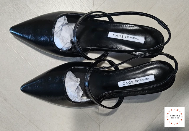 소보제화-베인드 미들힐 슬링백 5cm-블랙