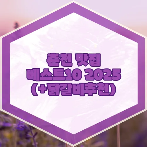 춘천 맛집 베스트10 2025 (+닭갈비추천)