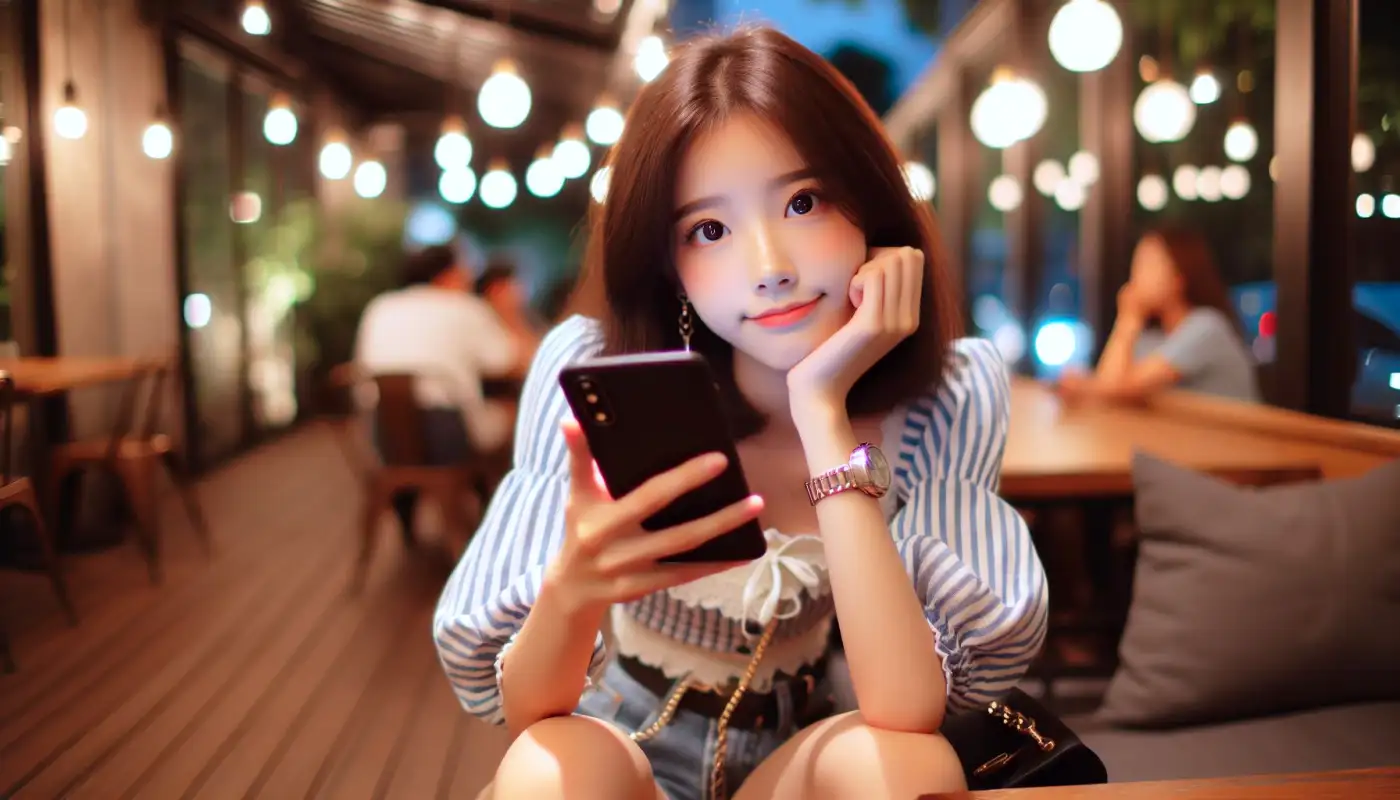 사진-크기-조절-어플-추천으로-사용하는-여성의-모습