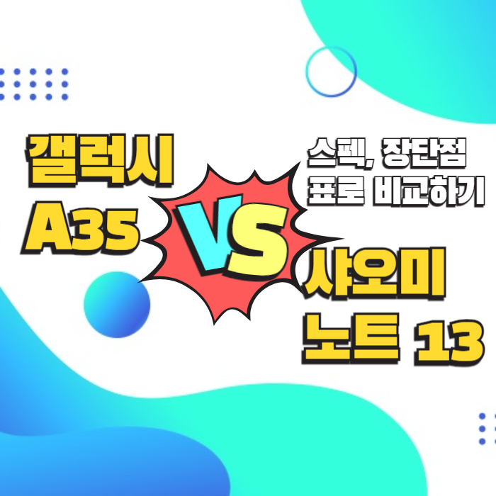 갤럭시 A35 샤오미 레드미 노트 13