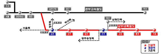 서울역&harr;거제역 KTX 남부내륙철도 건설 기본 계획6