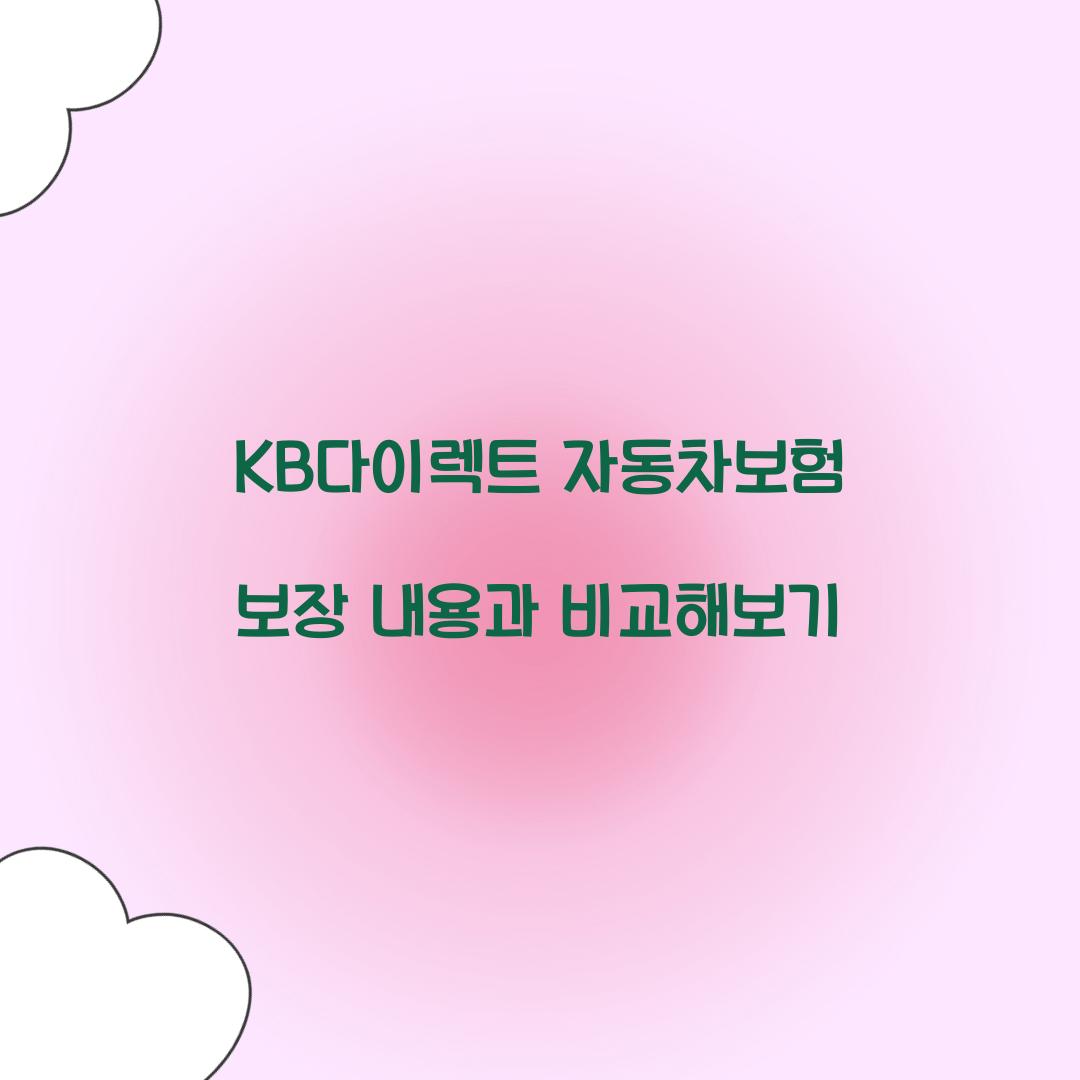 KB다이렉트 자동차보험