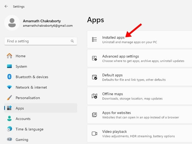 윈도우 설치된 앱 목록