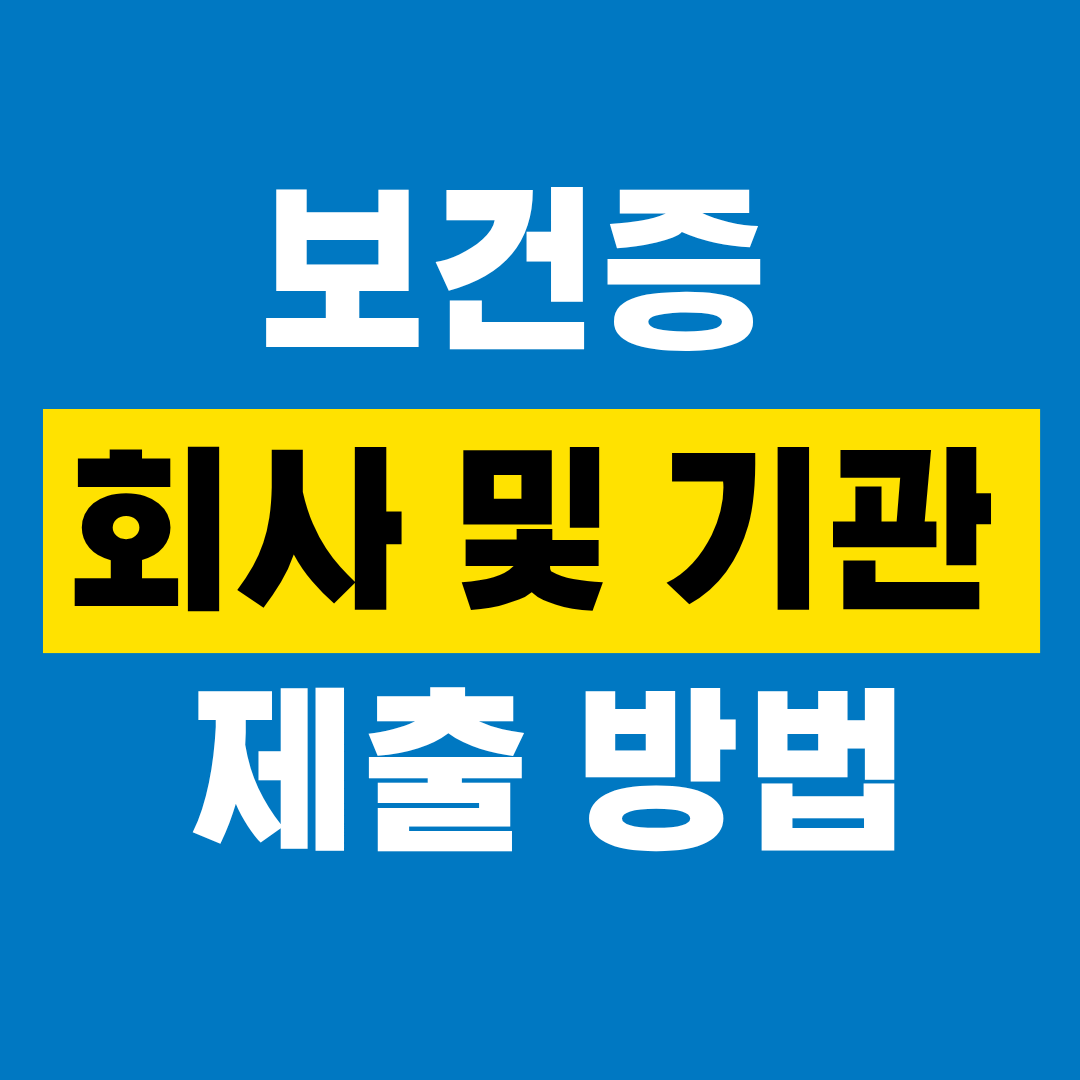 보건증 제출 방법 회사 및 기관 제출 팁
