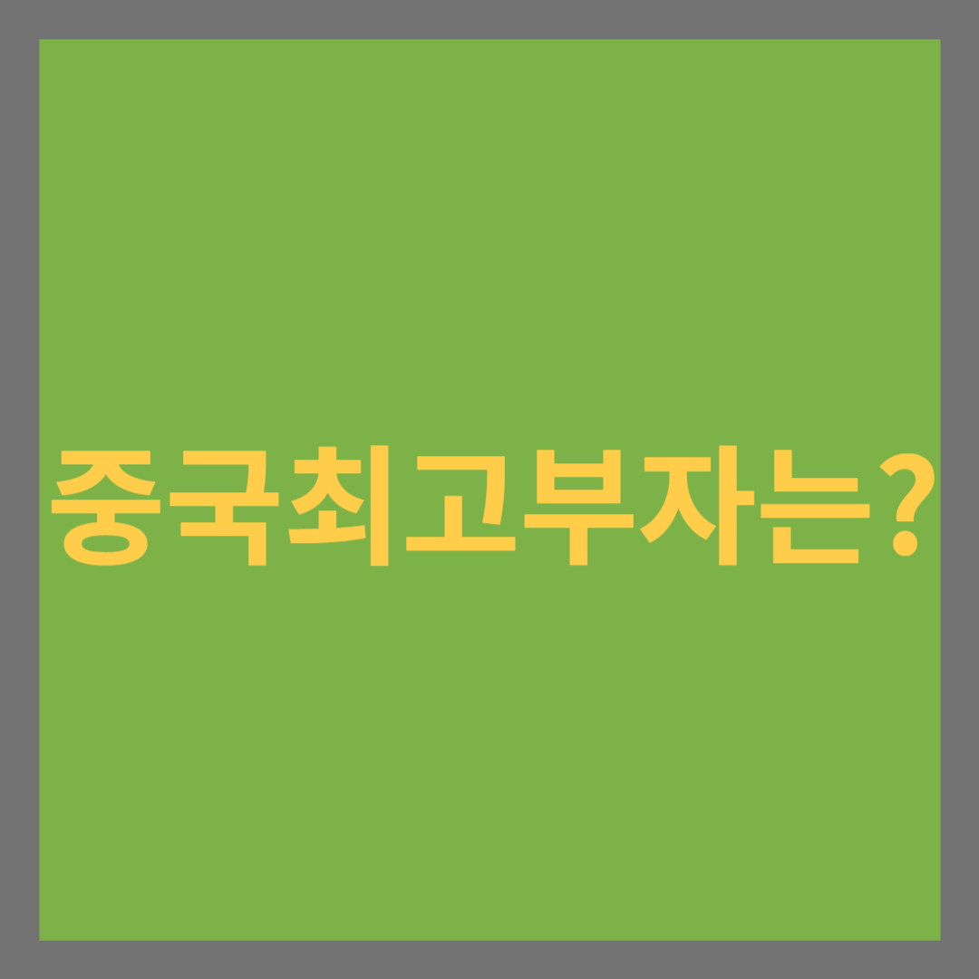 중국최고부자는?