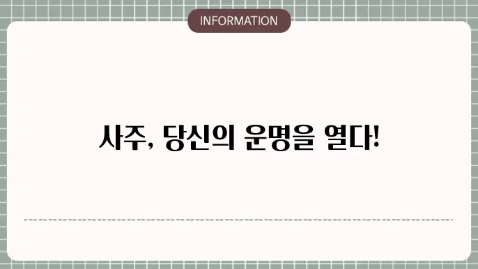 사주해석 예시