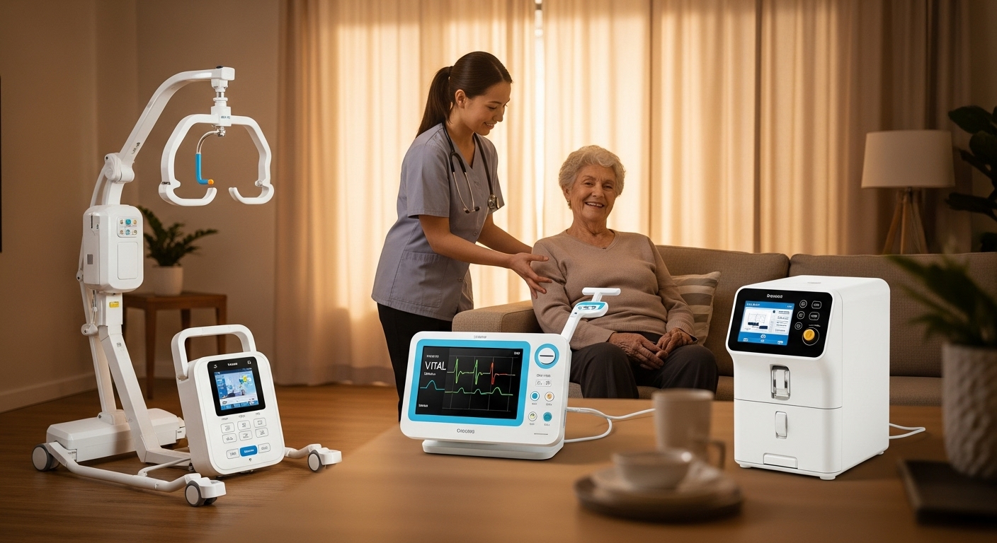 간병기기추천, 스마트침대, 웨어러블모니터, 전동보행기, 간병로봇, 노인돌봄기기, 의료보조기구, 낙상예방, 요양병원장비, 간병스트레스해소