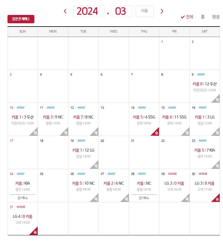 2024 프로야구 키움히어로즈 시즌 정보