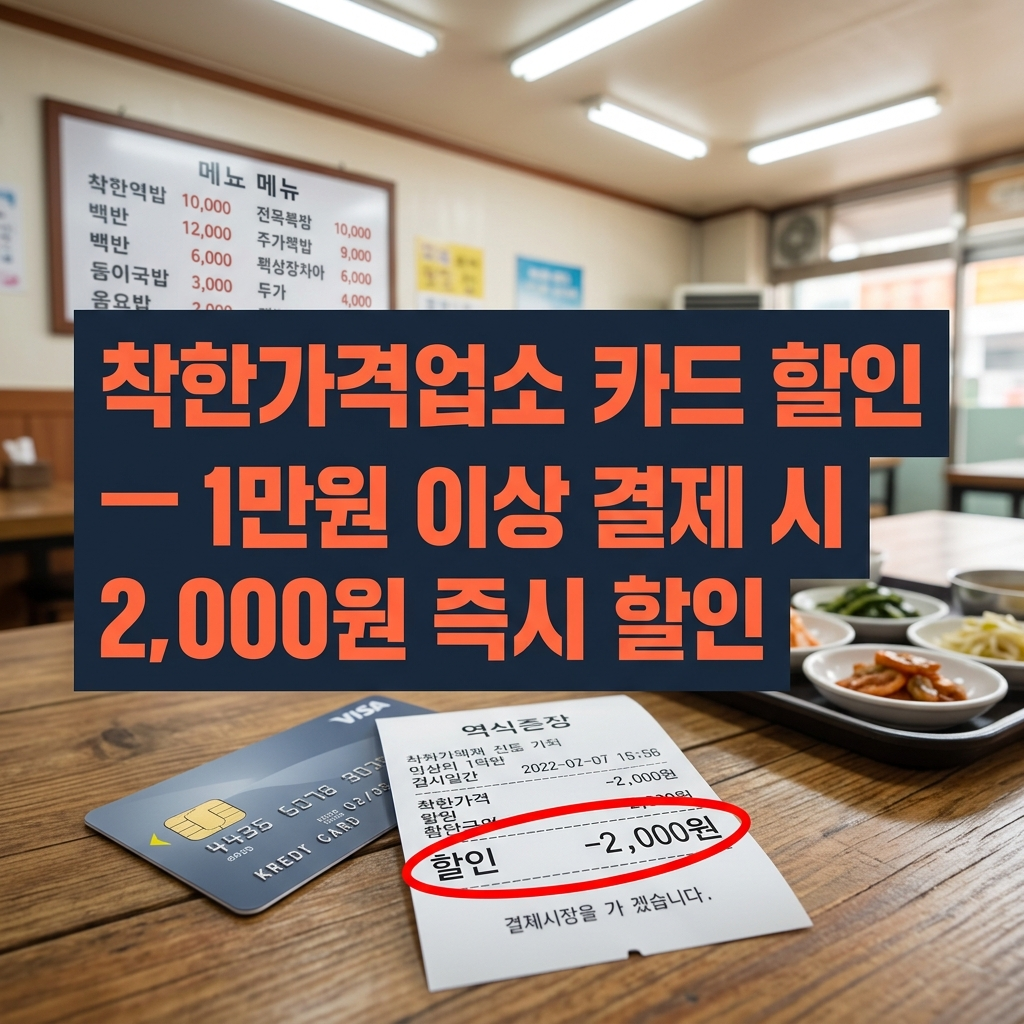 착한가격업소 카드 할인 2천원 혜택 받는 법