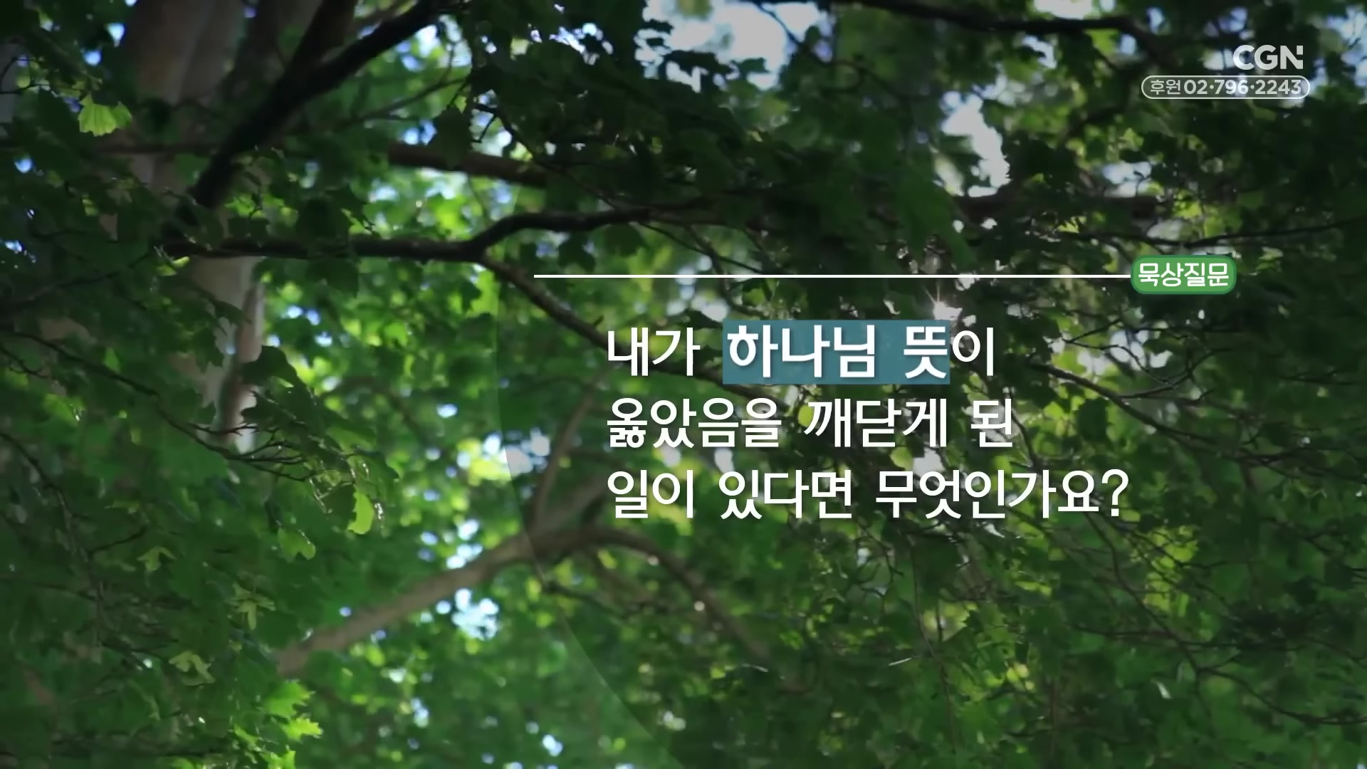 내가 하나님 뜻이 옳았음을 깨닫게 된 일이 있다면 무엇인가요?