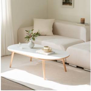 우드레이 핀우드 원목 라운드 거실 테이블 XL