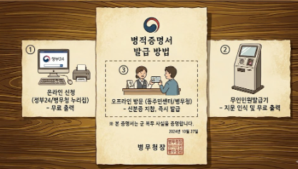 병적증명서 발급 방법