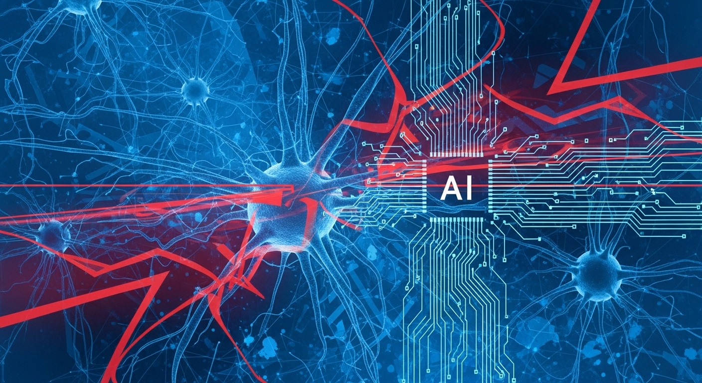 일본의 AI, 방산, 반도체 기술을 상징하는 역동적인 그래픽