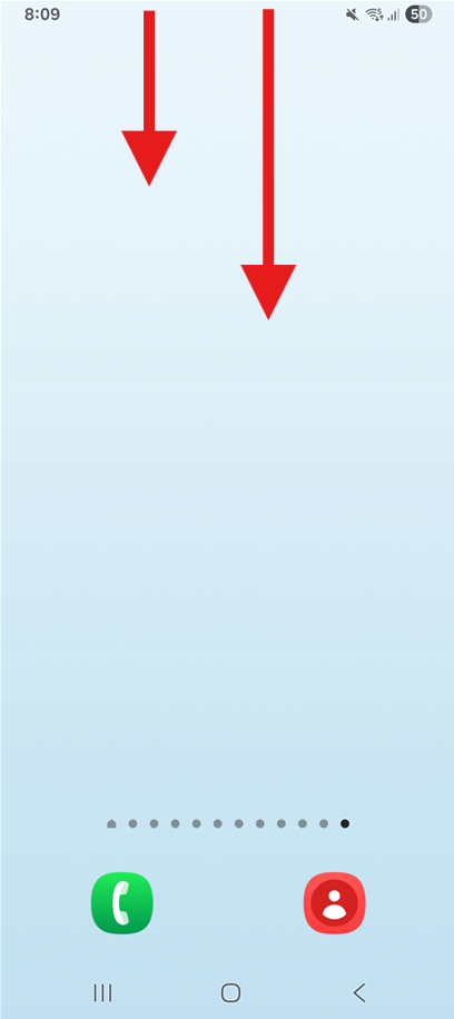 방법 1: 화면 상단에서 아래로 천천히 내리기