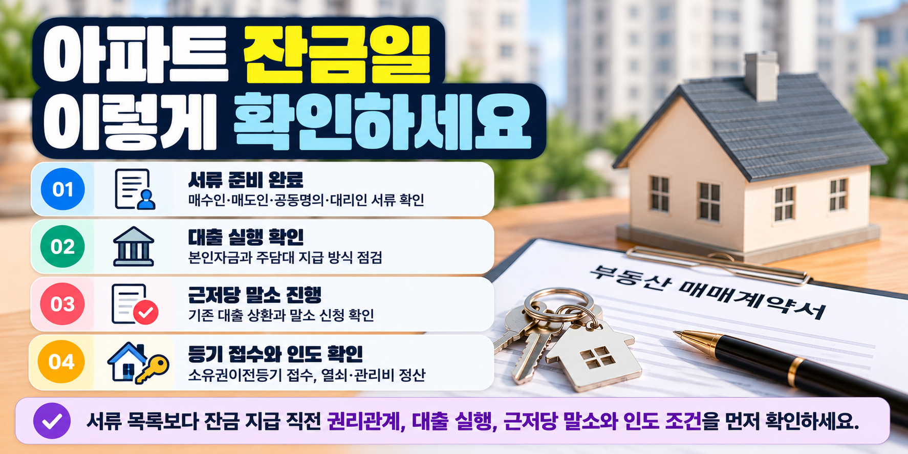 아파트 잔금일 준비물과 대출 실행 근저당 말소 등기 체크리스트