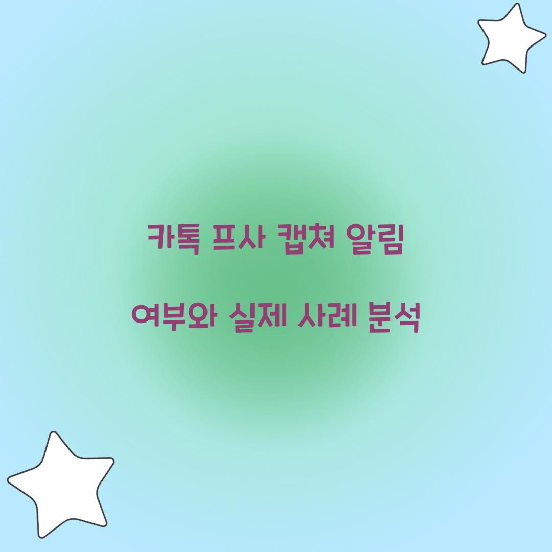 카톡 프사 캡쳐 알림
