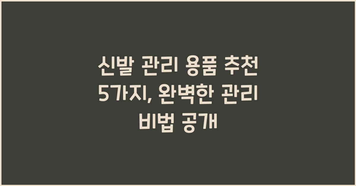 신발 관리 용품 추천 5가지