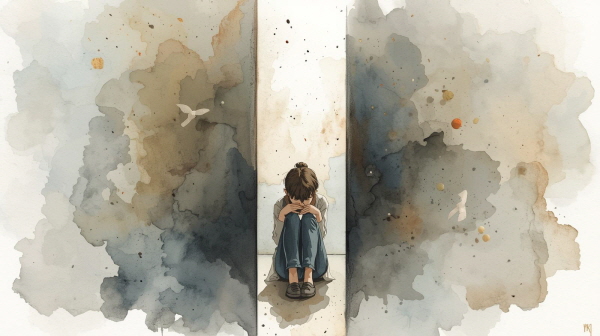 INFJ 청소년의 우울은 조용하고 깊게 진행됩니다. 이상과 현실 사이에서, 진심과 오해 사이에서 그들은 종종 혼자가 됩니다에 관한 그림